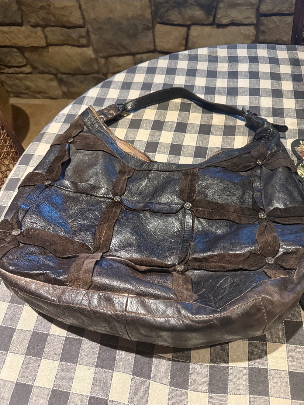 Civico 93 Patchwork Genuine shoulder leather purse